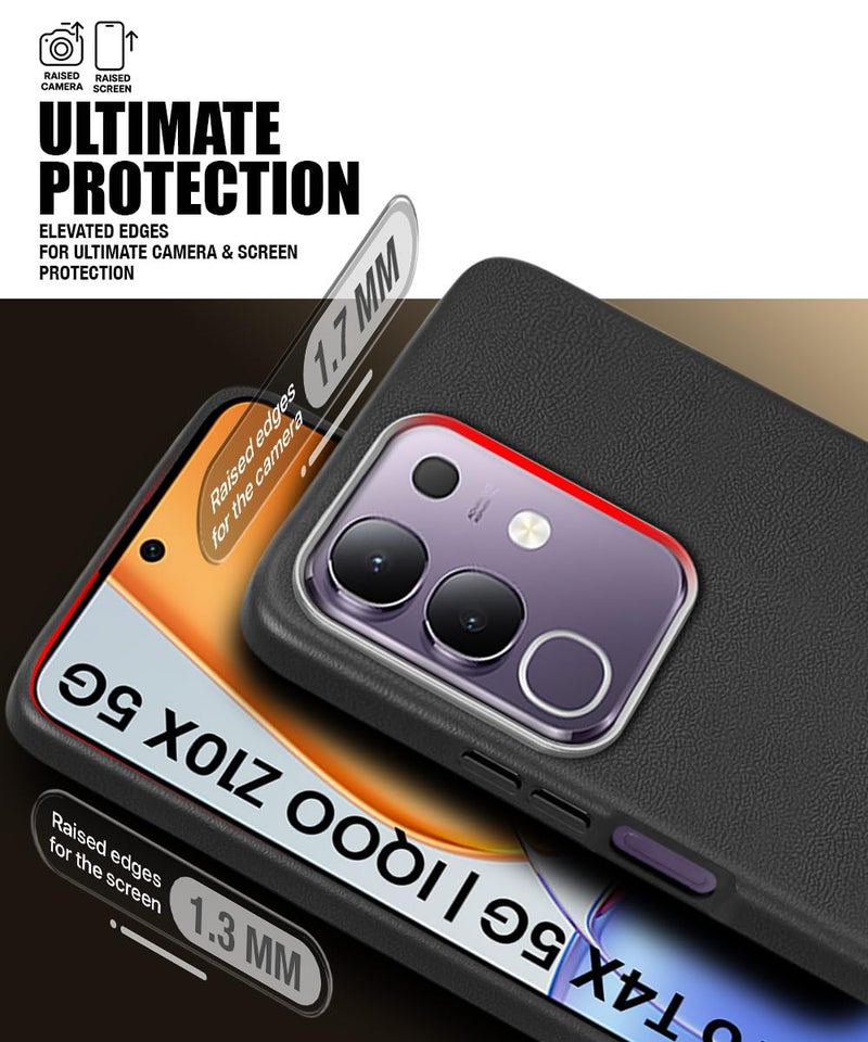 WOW IMAGINE Back Cover for Vivo T4x 5G | iQoo Z10x 5G | Vivo Y31 Pro 5G | Ultra Slim Flexible Non-Slip Grip | Inner Fabric | Metal Camera Ring & Lightweight Soft Silicone Mobile Case (Black) - Image 5