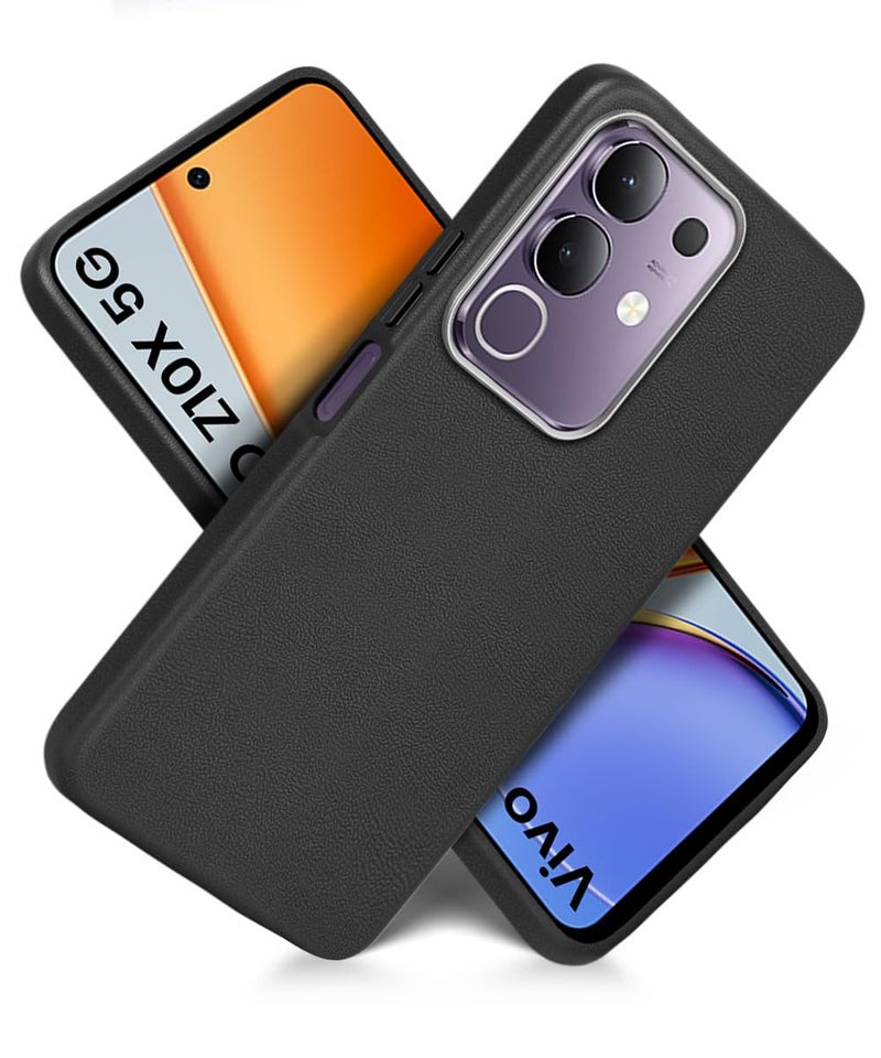 WOW IMAGINE Back Cover for Vivo T4x 5G | iQoo Z10x 5G | Vivo Y31 Pro 5G | Ultra Slim Flexible Non-Slip Grip | Inner Fabric | Metal Camera Ring & Lightweight Soft Silicone Mobile Case (Black) - Image 2