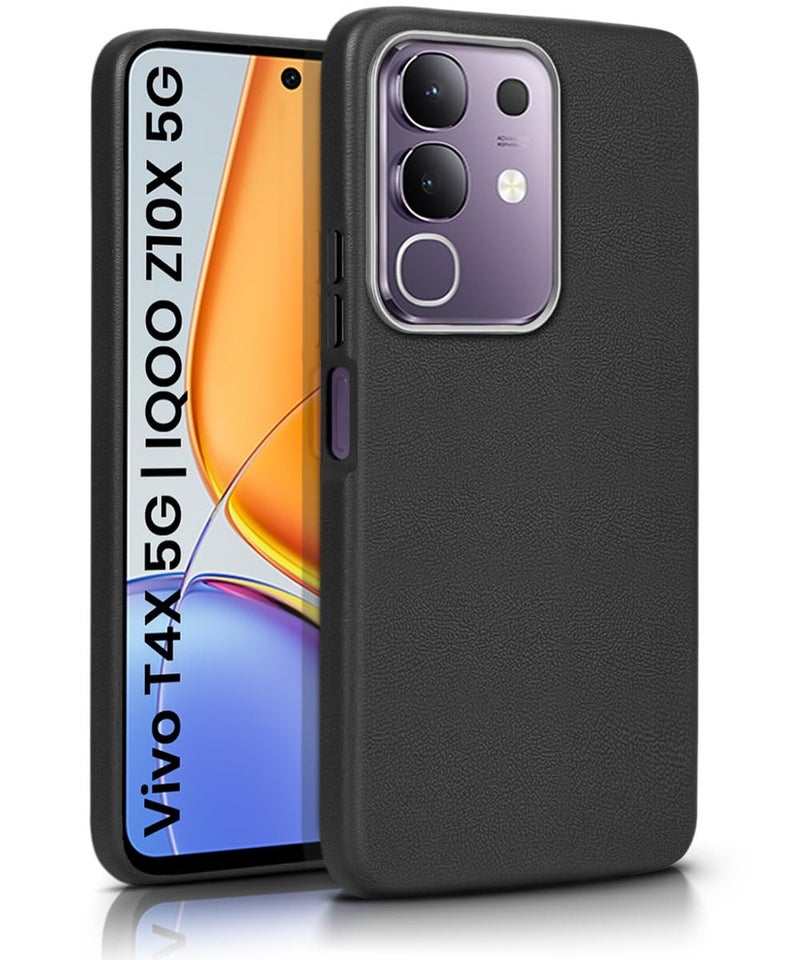 WOW IMAGINE Back Cover for Vivo T4x 5G | iQoo Z10x 5G | Vivo Y31 Pro 5G | Ultra Slim Flexible Non-Slip Grip | Inner Fabric | Metal Camera Ring & Lightweight Soft Silicone Mobile Case (Black) - Image 1