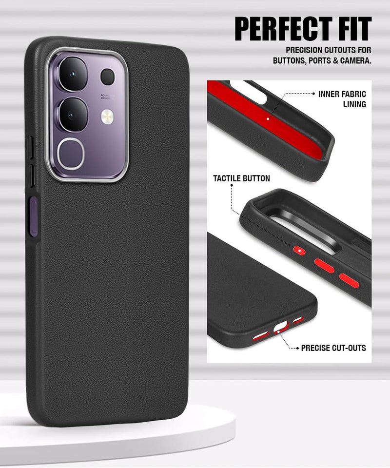 WOW IMAGINE Back Cover for Vivo T4x 5G | iQoo Z10x 5G | Vivo Y31 Pro 5G | Ultra Slim Flexible Non-Slip Grip | Inner Fabric | Metal Camera Ring & Lightweight Soft Silicone Mobile Case (Black) - Image 3