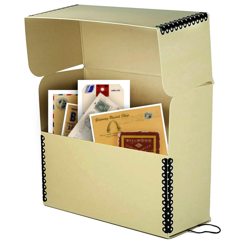 Lineco Archival Document Storage Box with Metal Edge, Acid-Free Tan Boxboard, Organize and Store Files, Prints, Photos, Letter-Sized Case 12.5" x 10.5" x 5" Wide - Image 5