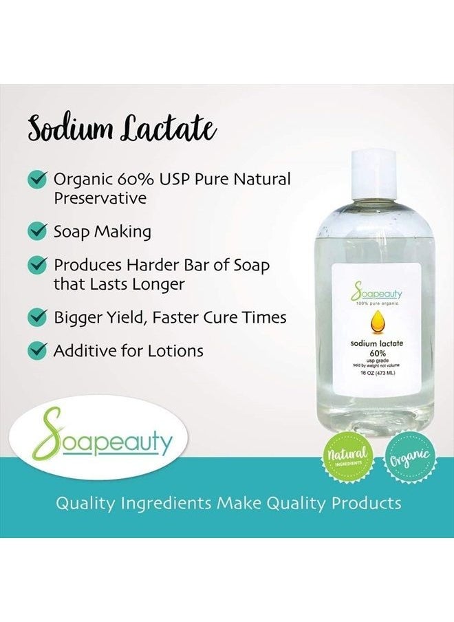 Soapeauty - Sodium Lactate for Soap Making & Lotions | 60% USP Pure Natural Preservative | Harder Bar of Soap, Bigger Yield, Faster Cure Time, Provides Moisture | 4 oz - Image 1