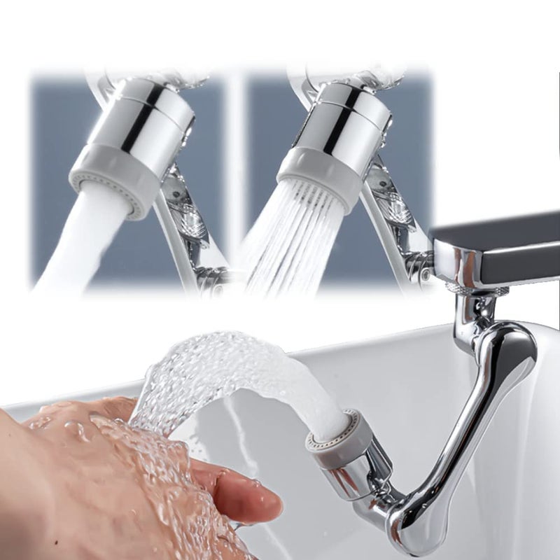 Snevad 1080 Faucet ExtenderUniversal Rotating Splash Filter FaucetFaucet AeratorRotatable Extension Faucet Faucets BubblerSplash Filter Tap Extend with Dual Water Outlet Modes Stainless Steel - Image 1