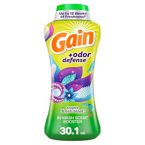 Gain Odor Defense In-wash Scent Booster, Super Fresh Blast scent, 30.1 OZ, 2 in 1 Freshness plus Odor Protection, laundry scent beads - Image 1