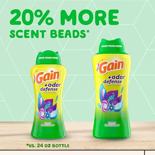 Gain Odor Defense In-wash Scent Booster, Super Fresh Blast scent, 30.1 OZ, 2 in 1 Freshness plus Odor Protection, laundry scent beads - Image 2