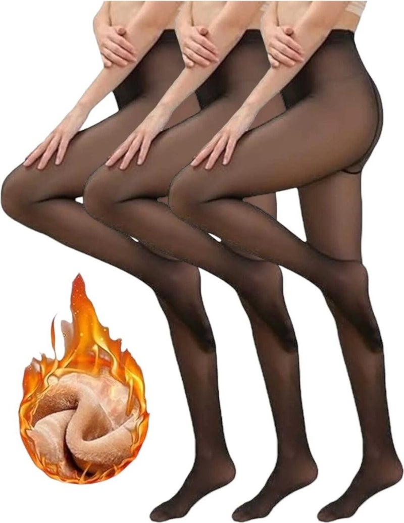 Trenderrs Women's 3-Pack Polar Fleece 300 Gr Thermal Tights 
