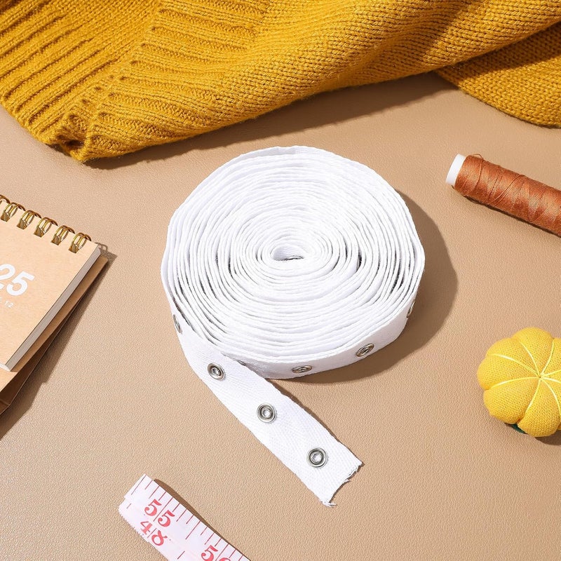 COMNESTBI 5 Yards White Cotton Snap Tape Ribbon for Clothing and Curtains, 20mm Wide Fastening Strip for Sewing, Costume, Cushion, and DIY Craft Projects - Image 5