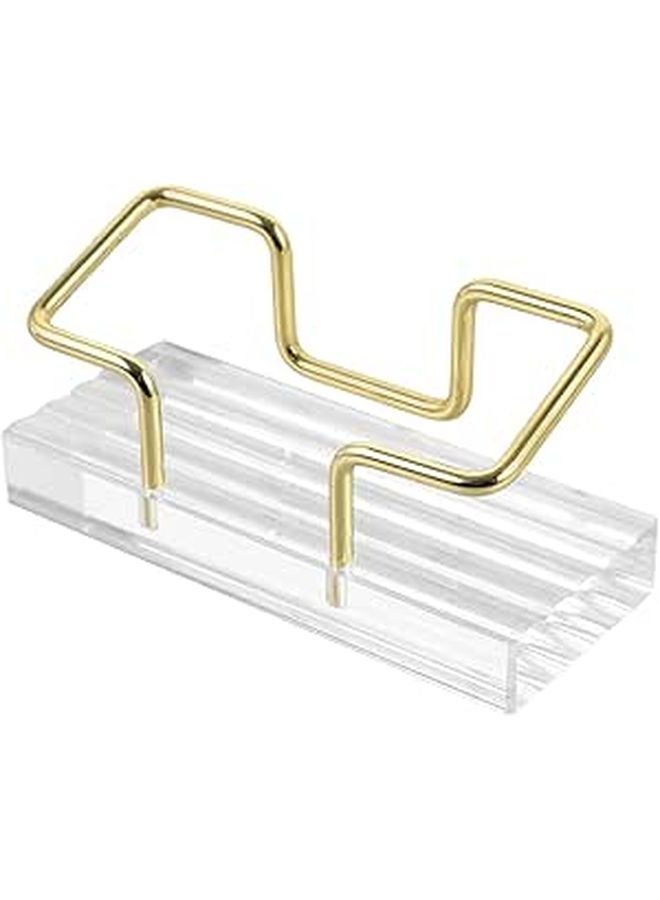 Acrylic Business Card Holder Wave Pattern Vertical Desk Organizer Display Stand - Image 1