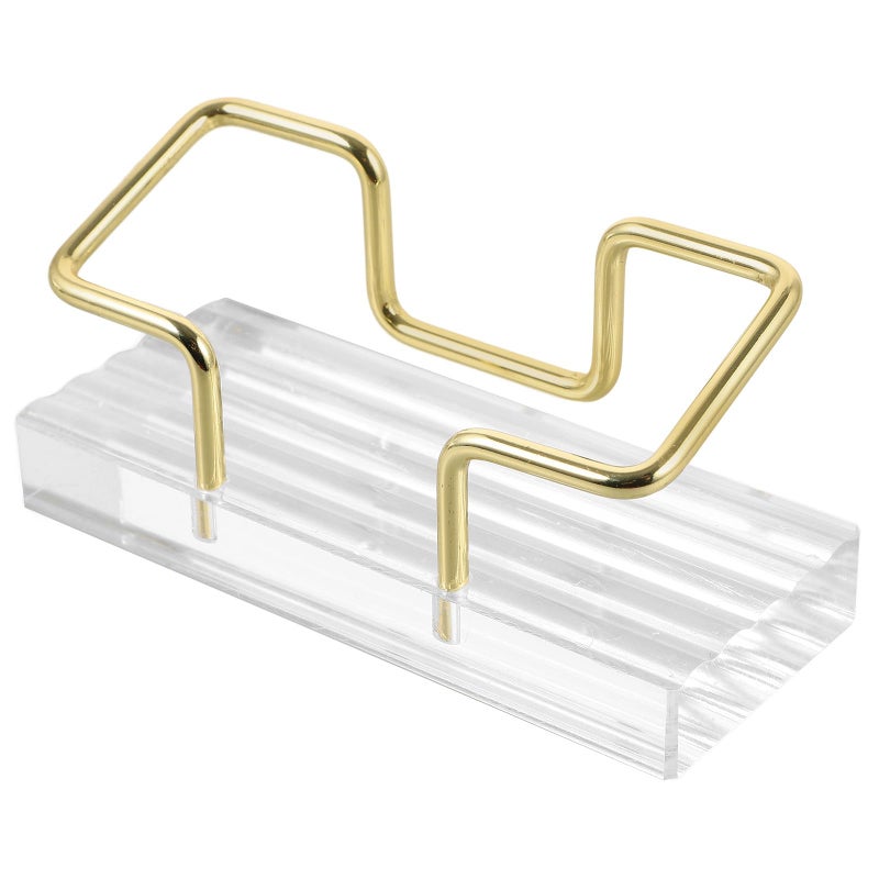 Acrylic Business Card Holder Wave Pattern Vertical Desk Organizer Display Stand - Image 2