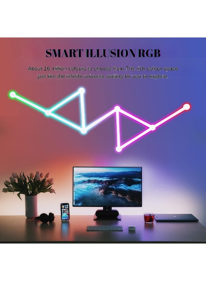 McDou Smart WiFi RGB LED Light Strip - 16 million colors, music sync, 40+ dynamic modes, compatible with Alexa and Google Assistant, for game room, bedroom, computer setup (9-piece set) - Image 2