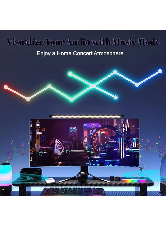 McDou Smart WiFi RGB LED Light Strip - 16 million colors, music sync, 40+ dynamic modes, compatible with Alexa and Google Assistant, for game room, bedroom, computer setup (9-piece set) - Image 5
