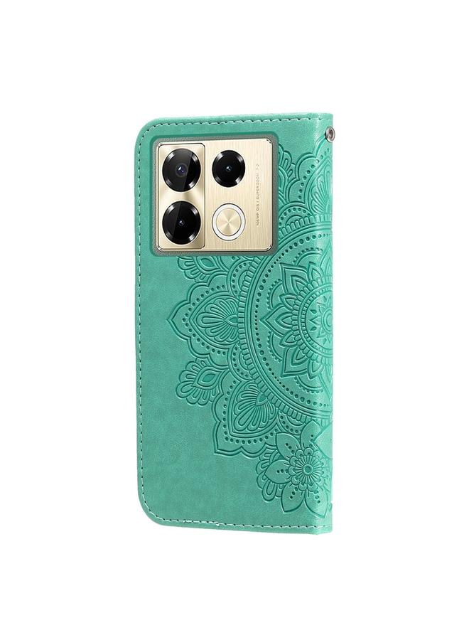 erorex Case For Infinix Note 40 Pro 4G / 5G / Note 40 Pro+ Seven-petal Flowers Embossing Leather Phone Case - Image 3