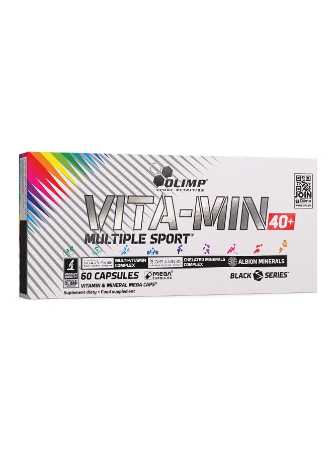 أولمب كبسولات فيتامينات متعددة من سبورت نيوترشن للرجال فوق سن الأربعين، 60 كبسولة - تركيبة متعددة الفيتامينات والمعادن للرجال فوق سن الأربعين، تدعم الطاقة والمناعة والحيوية