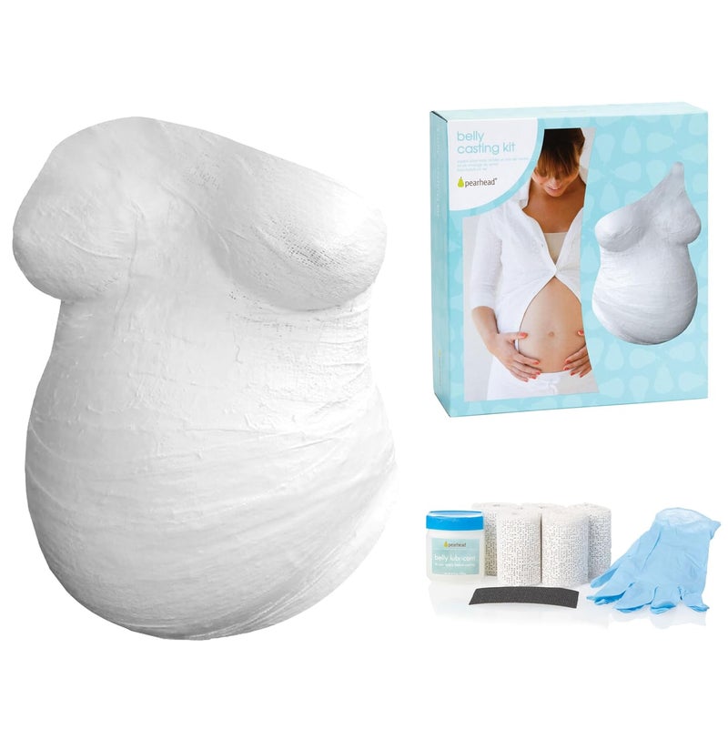 Pearhead Belly Casting Kit Pregnancy Keepsake Making Kit Easy DIY Plaster Cast Baby Bump Keepsake Baby Gift For Expecting Moms and Ideal Nursery Decor White - Image 1