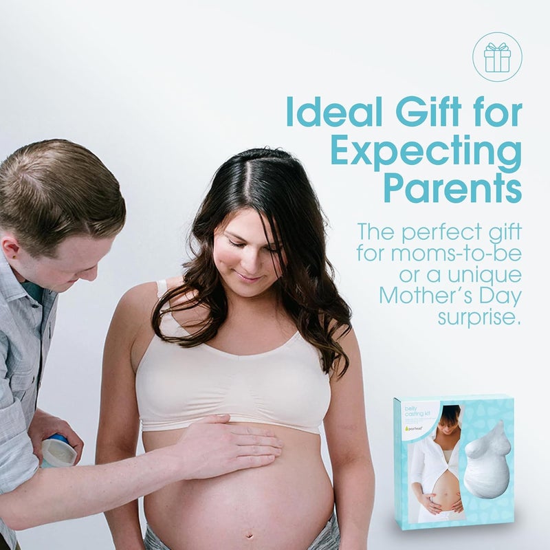 Pearhead Belly Casting Kit Pregnancy Keepsake Making Kit Easy DIY Plaster Cast Baby Bump Keepsake Baby Gift For Expecting Moms and Ideal Nursery Decor White - Image 4