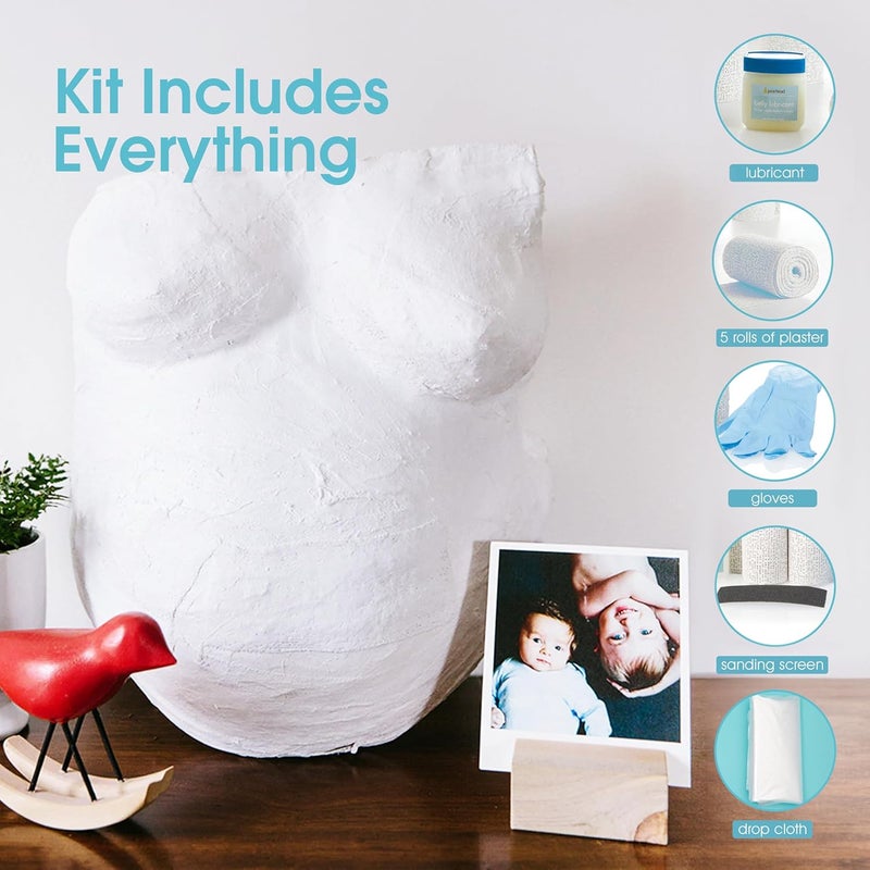 Pearhead Belly Casting Kit Pregnancy Keepsake Making Kit Easy DIY Plaster Cast Baby Bump Keepsake Baby Gift For Expecting Moms and Ideal Nursery Decor White - Image 3