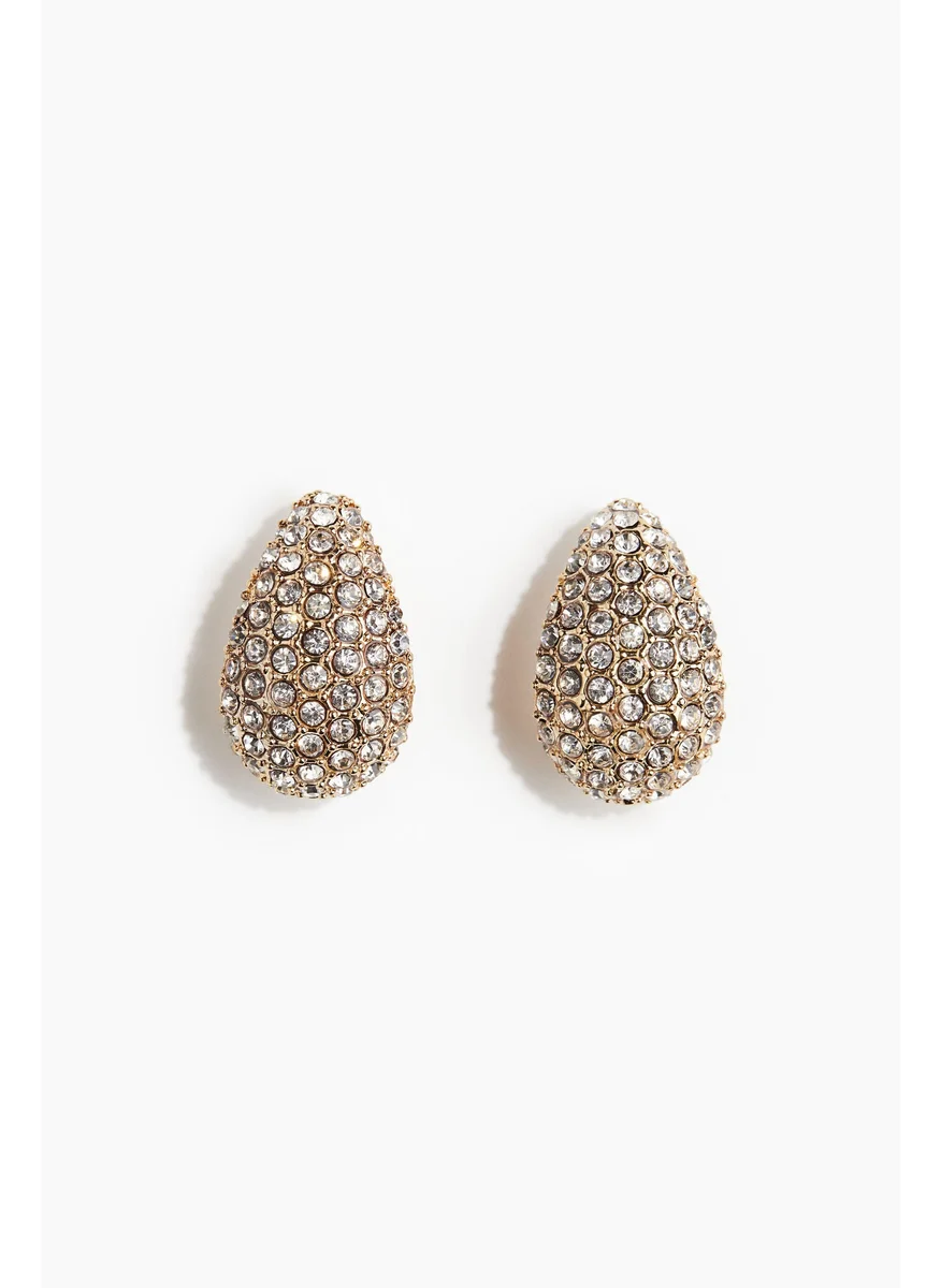H&M Rhinestone-Embellished Hoop Earrings