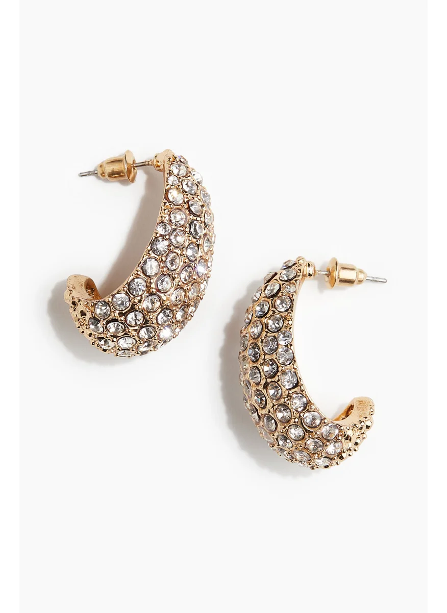 H&M Rhinestone-Embellished Hoop Earrings