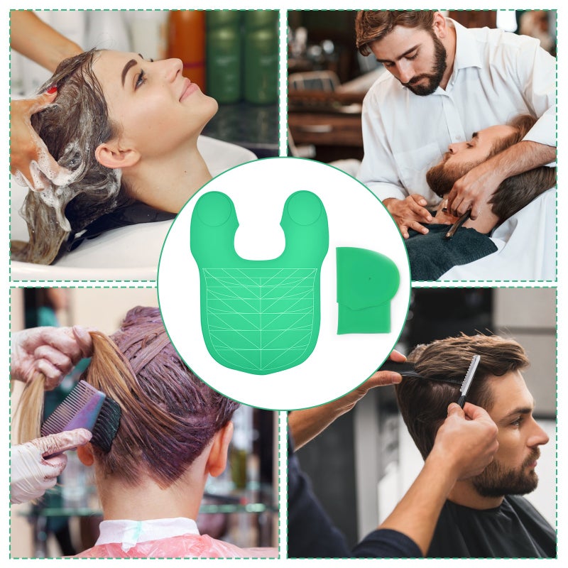 Hair Cutting Collar Green Waterproof Rubber Neck Wrap - Buckle Design Neck Guard For Professional Hairdressing, Hair Cutting And Hair Dye Scenarios - Image 5