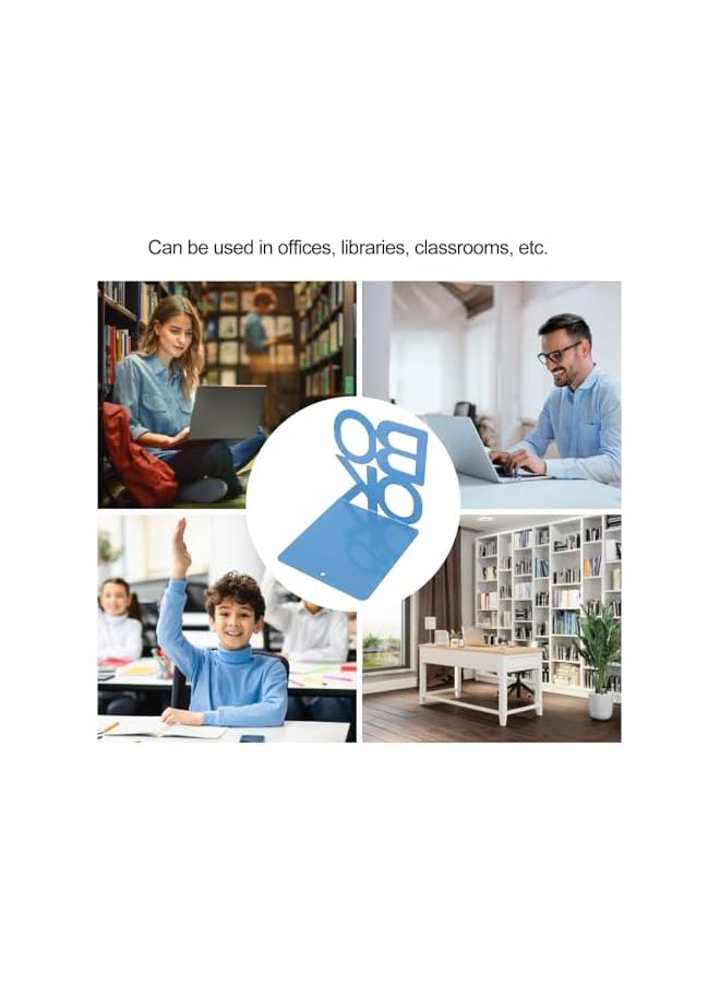 The Bros 1 Pair of Modern Blue Bookends - Non-Slip, Sturdy Desk & Office Decorative Bookstopper - Image 2