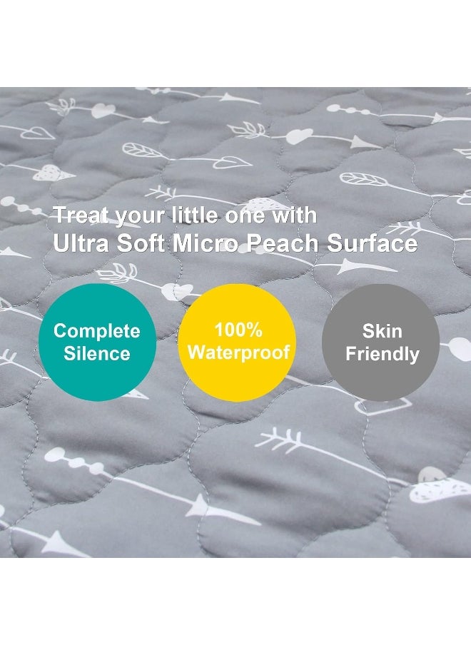 Biloban Biloban Playard Mattress Cover -for Square Play Yard, Perfect for New Room2 / TotBloc Portable Playard, Waterproof, Ultra Soft, Fitted Playpen Mattress Cover, Grey  - Image 2