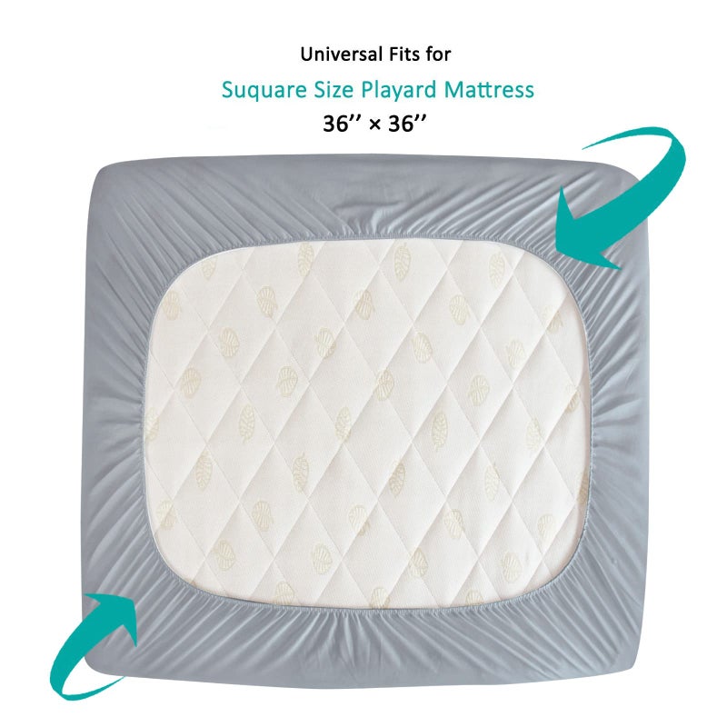 Biloban غطاء مرتبة منطقة اللعب - لمربعات منطقة اللعب، مثالي لغرفة New Room2 / TotBloc المحمولة، مقاوم للماء، ناعم للغاية، غطاء مرتبة مناسب، رمادي - Image 4