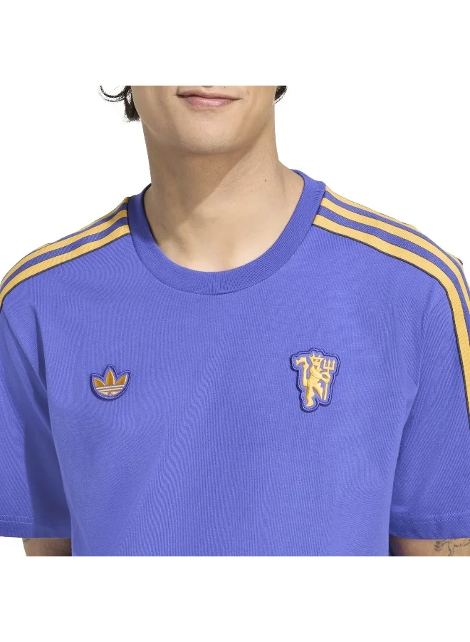 Adidas Mufc Icon Tee Purple Football T-Shirts For Men XS