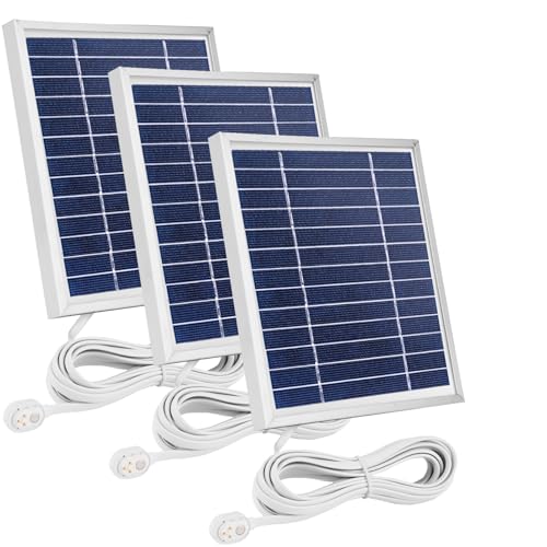 Uogw 3 Pack Solar Panel Charger Compatible with Arlo Pro 5S 2K/Arlo Pro 4/Arlo Pro 3/Arlo Ultra 2/Arlo Ultra/Go 2,with 11.5ft Waterproof Magnetic Charging Cable,Adjustable Mount(NOT for Arlo Essential) - Image 1