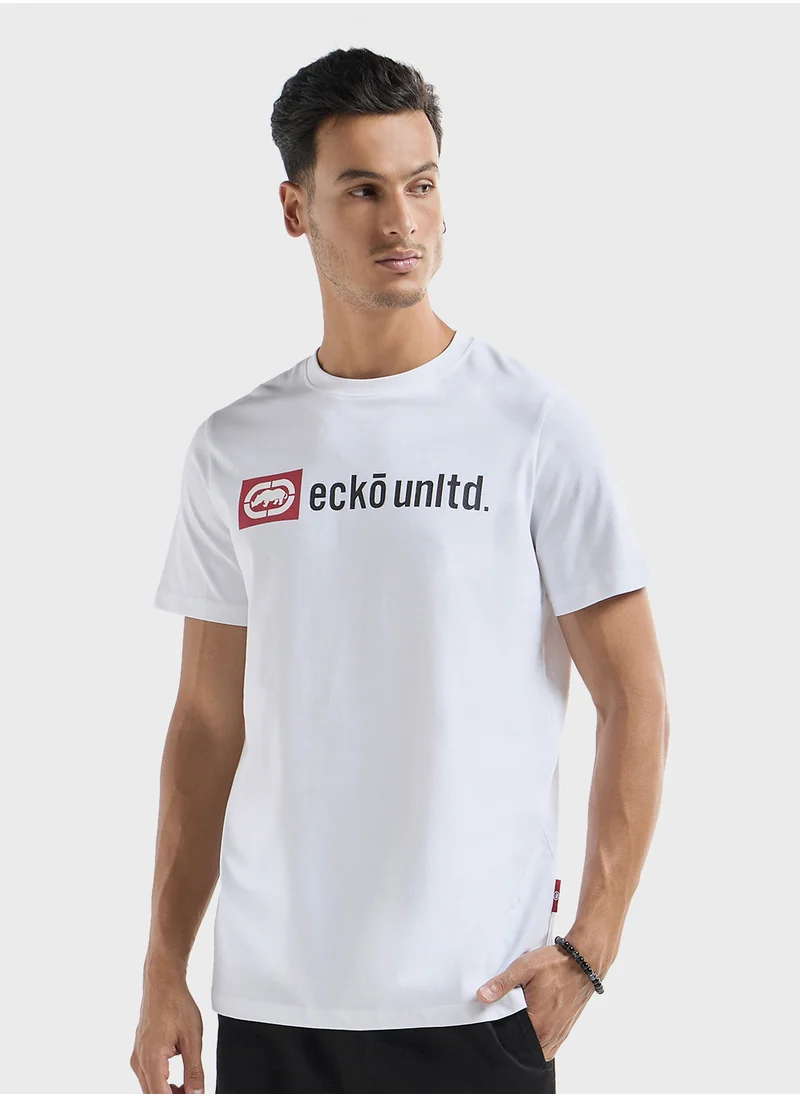 إيكو يو إن إل تي دي. Ecko Printed T-shirt with Crew Neck and Short Slee