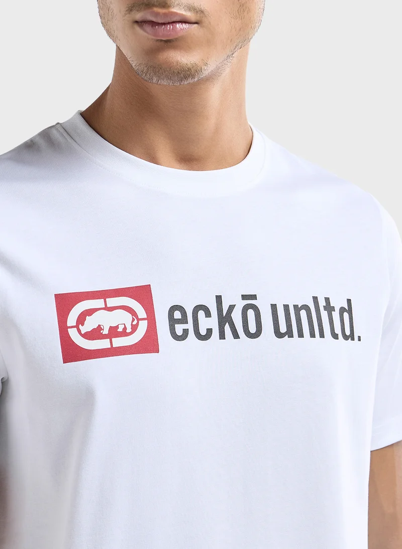 إيكو يو إن إل تي دي. Ecko Printed T-shirt with Crew Neck and Short Slee