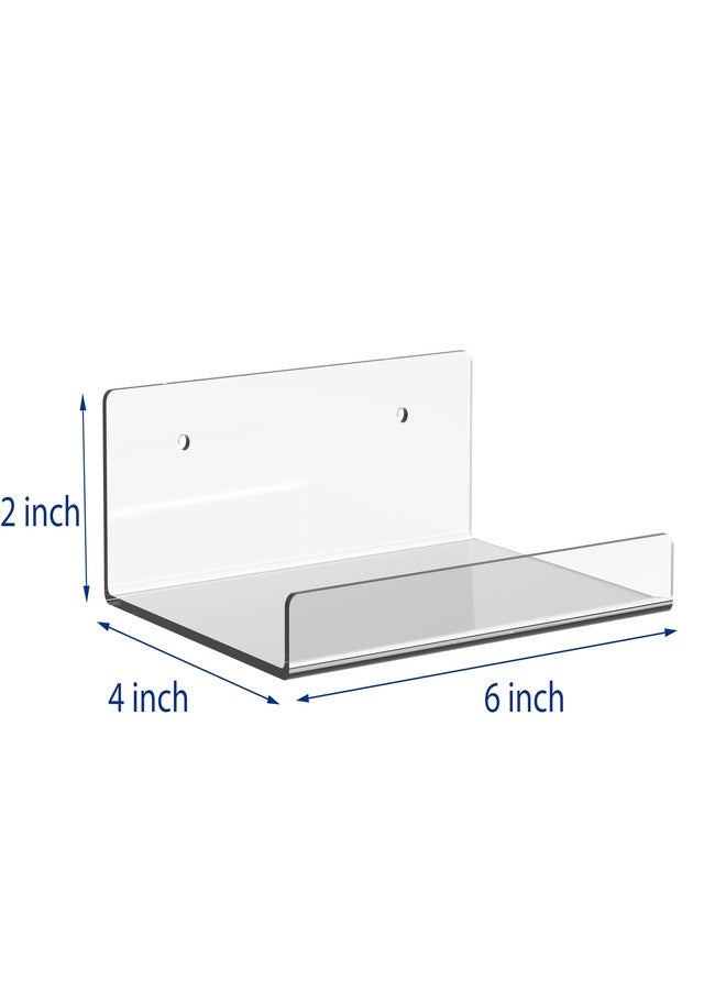 JDEA 2 Pack 6-inch Wall-Mounted Acrylic Shelves Suitable for Wall-Mounted Display Rack Storage Rack Suitable for Children's Bookshelf Room Wall Decoration Bedroom Kitchen Living Room - Image 3