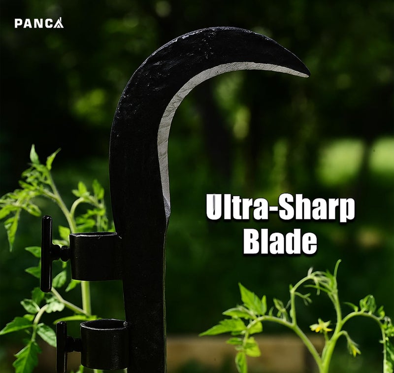 PANCA Heavy Duty Agricultural Hand Tool for Harvesting, Farming & Gardening | Tempered Steel Coconut Plucker & Grass Sickle Cutter Head | Tree Branch Cutting, Crop Harvesting & Garden Maintenance - Image 4