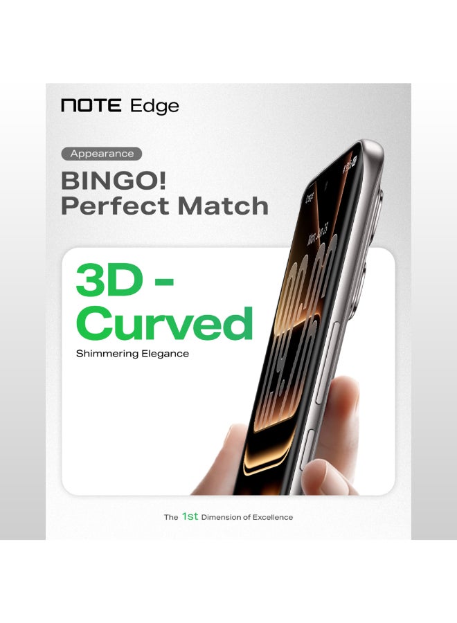 إنفينيكس هاتف Infinix Note Edge 5G المنحني مع سماعات الأذن | 16 جيجابايت رام (8+8) + 256 جيجابايت | بطارية 6500 مللي أمبير + شحن سريع 45 واط | شاشة AMOLED منحنية 6.78 بوصة 1.5K 120 هرتز | معالج MediaTek Dimensity 7100 | كاميرا 50 ميجابكسل | أندرويد 16 | IP65 | شريحتين - تيتانيوم قمري - Image 3