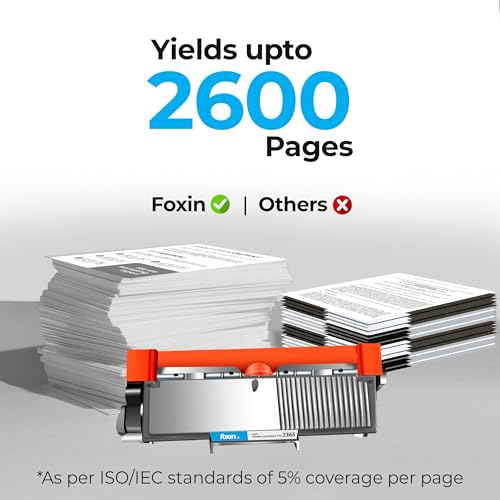 Foxin FTC-2365 Toner Cartridge Compatible with Brother Laser Printer Series | HL 2560DN/2260/L2321DN/2361DN/2366DW/2320D | DCP 7180DN/7080/L2541DW/L2520D | MFC 7480D/7380/7880/L2701D/L2701DW | Black - Image 3