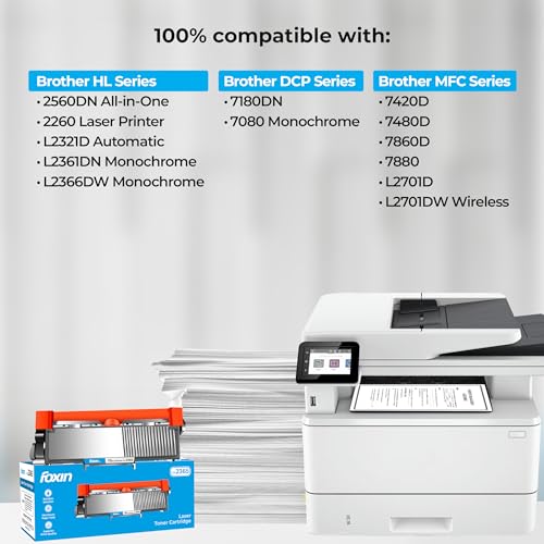 Foxin FTC-2365 Toner Cartridge Compatible with Brother Laser Printer Series | HL 2560DN/2260/L2321DN/2361DN/2366DW/2320D | DCP 7180DN/7080/L2541DW/L2520D | MFC 7480D/7380/7880/L2701D/L2701DW | Black - Image 2