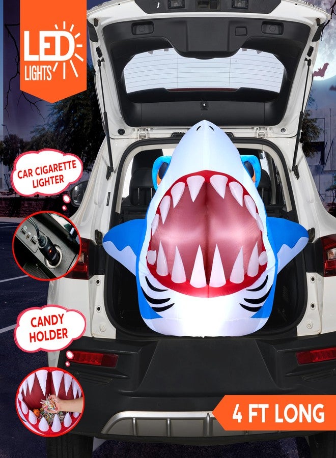 Joiedomi Halloween Inflatables Outdoor Decor, Trunk Or Treat Decoration, Halloween Blow Ups Decorations Shark with Built-in LEDs for Car Yard Decor - Image 2