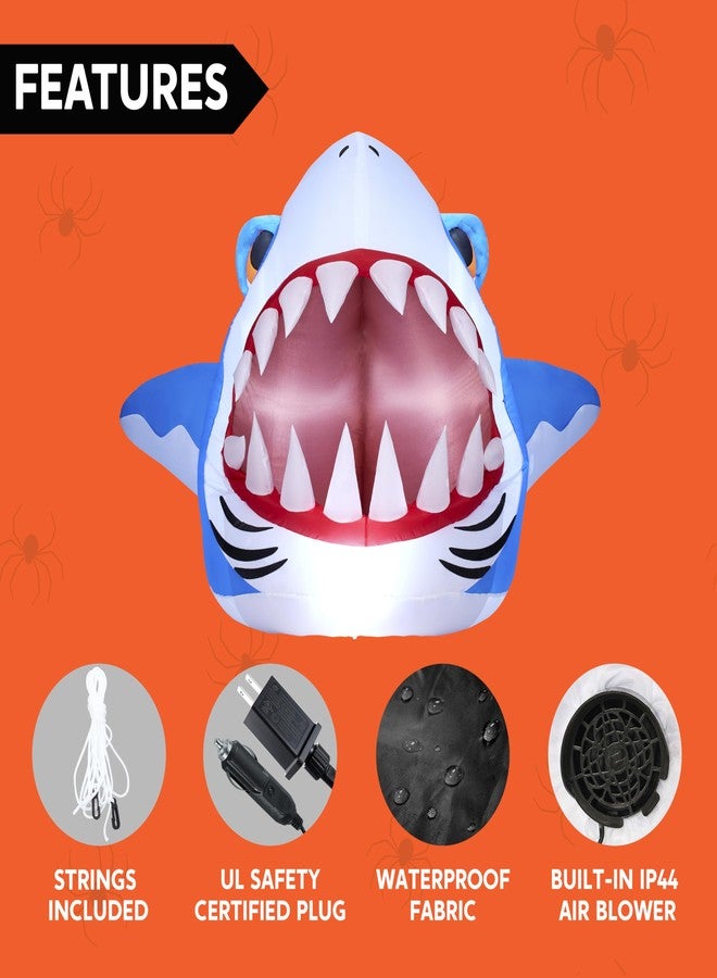 Joiedomi Halloween Inflatables Outdoor Decor, Trunk Or Treat Decoration, Halloween Blow Ups Decorations Shark with Built-in LEDs for Car Yard Decor - Image 5