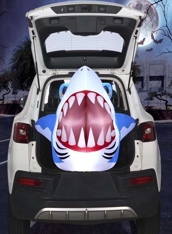 Joiedomi Halloween Inflatables Outdoor Decor, Trunk Or Treat Decoration, Halloween Blow Ups Decorations Shark with Built-in LEDs for Car Yard Decor - Image 1