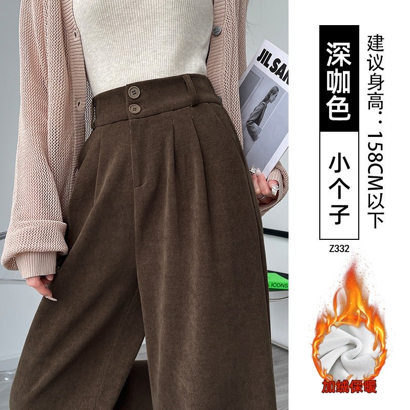 Black Straight-Leg Trousers for Women 2026 New Arrival High-Waist Flowy Wide-Leg Pants