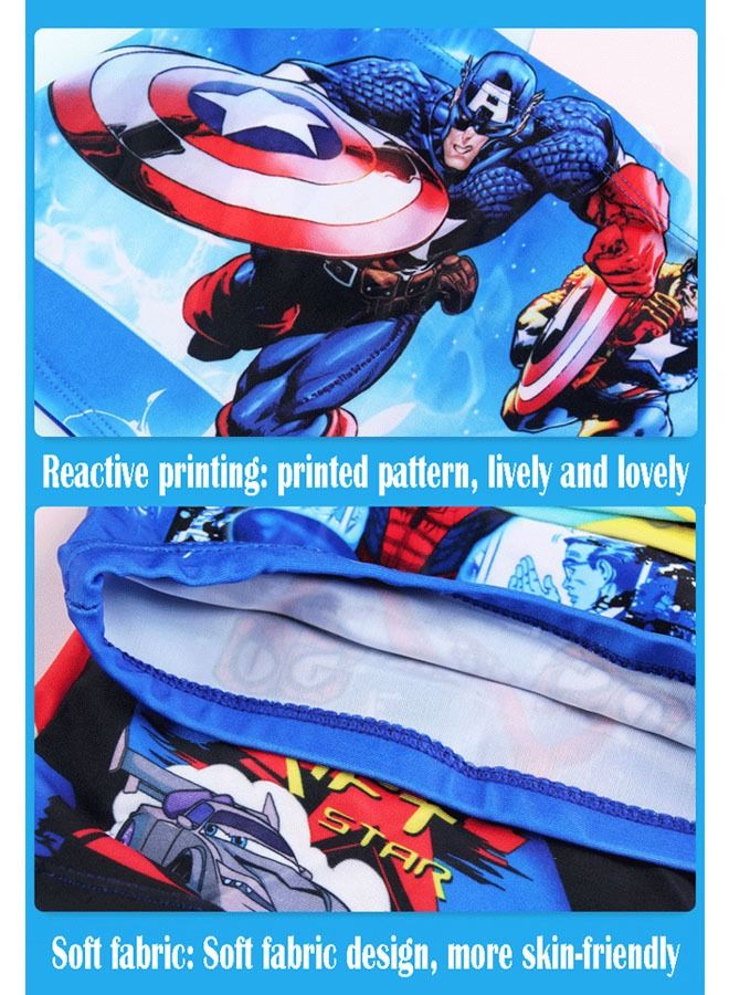 Generic Captain America Cartoon Swim Trunks With Swimming Cap - Image 2