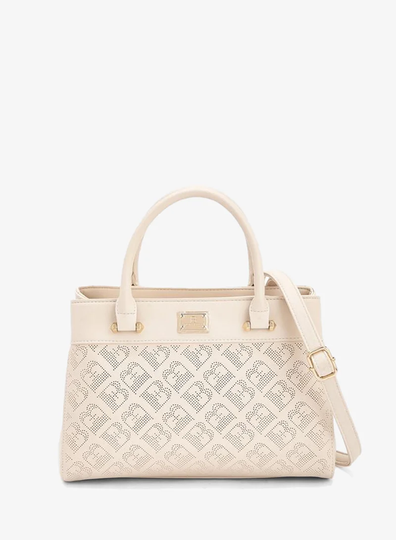Flora Bella Laser Cut Tote Bag with Detachable Strap