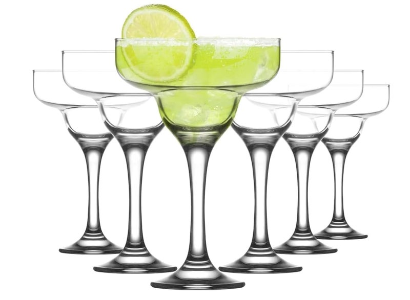 HAPPY BORN HAPPY BORN Margarita Glass Set of 6 Margarita Cocktail Glasses Clear Daiquiri Glasses for Parties Classic Cocktail Drinking Glasses for Frozen Drinks Clear  - Image 1