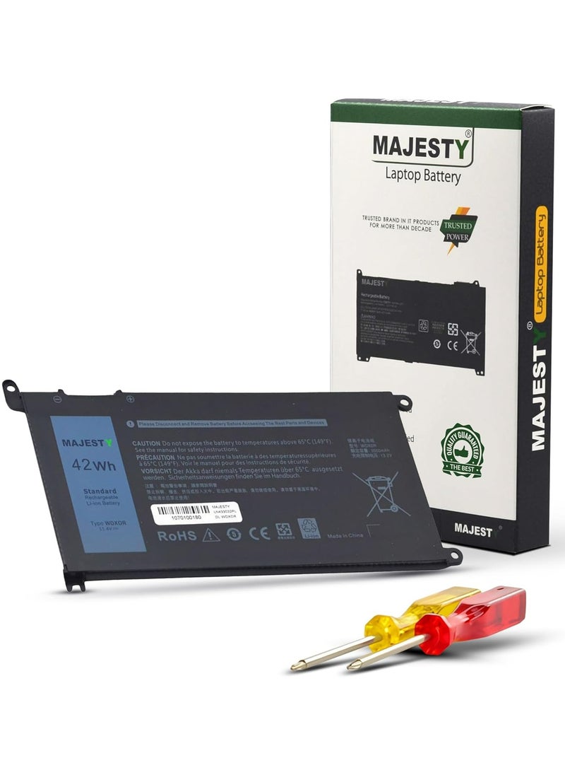 Majesty Majesty Laptop Battery 48Wh WDXOR Replacement for Dell Inspiron 13 5368 5378 5379 7368 7378, 14-7460, 15 5565 5567 5568 5578 7560 7570 7579 7569, 17 5765 5767 – Compatible with FC92N, 3CRH3, T2JX4, CYMGM, P58F  - Image 1