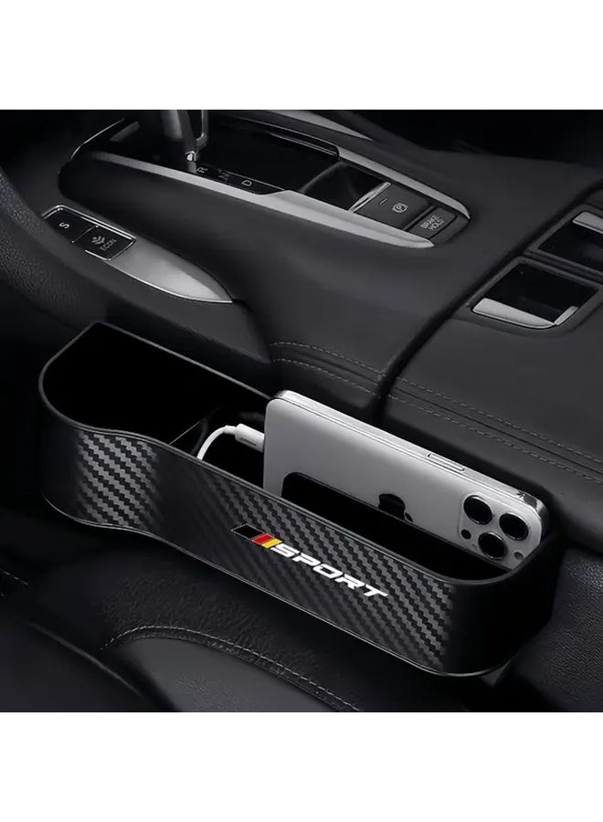 Car Seat Gap Organizer With Phone Holder Brown 1 Pair Durable Plastic Storage Box Multi Compartment - Image 5
