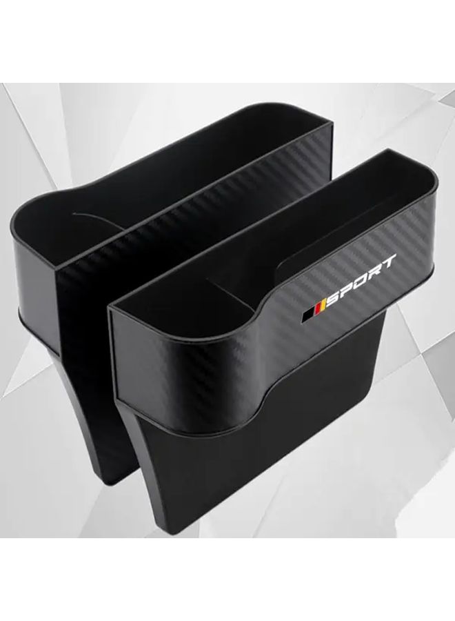 Car Seat Gap Organizer With Phone Holder Brown 1 Pair Durable Plastic Storage Box Multi Compartment - Image 4