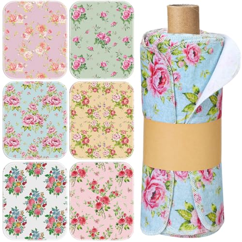 Noveread 36 Pack Reusable Cleaning Cloths Washable Cotton Kitchen Dish Towels for Home Party Supplies Bulk 984x1181in Countryside Flowers - Image 1