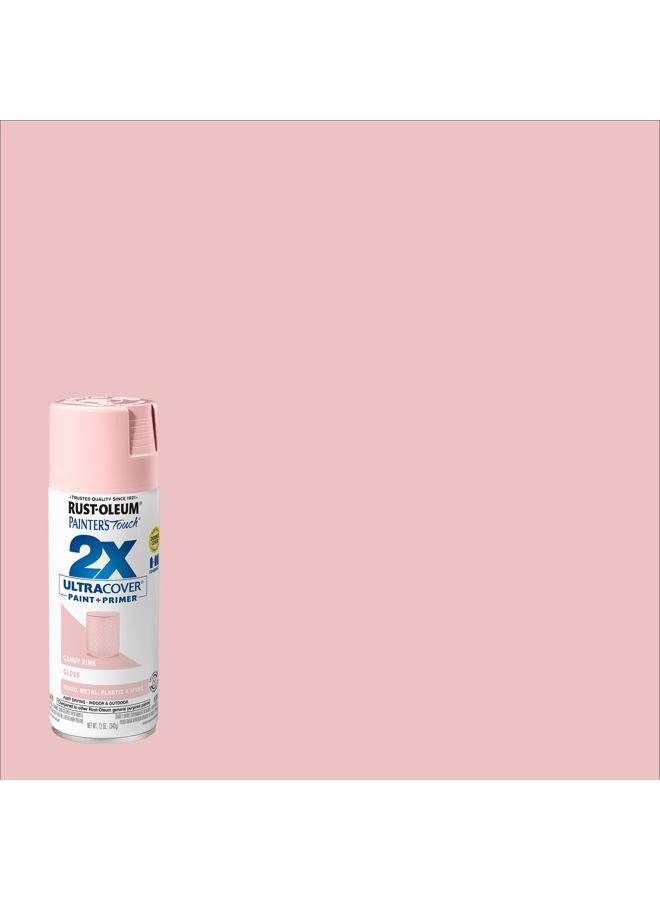 RUST-OLEUM 334028 Painter's Touch 2X Ultra Cover Spray Paint, 12 oz, Gloss Candy Pink - Image 2