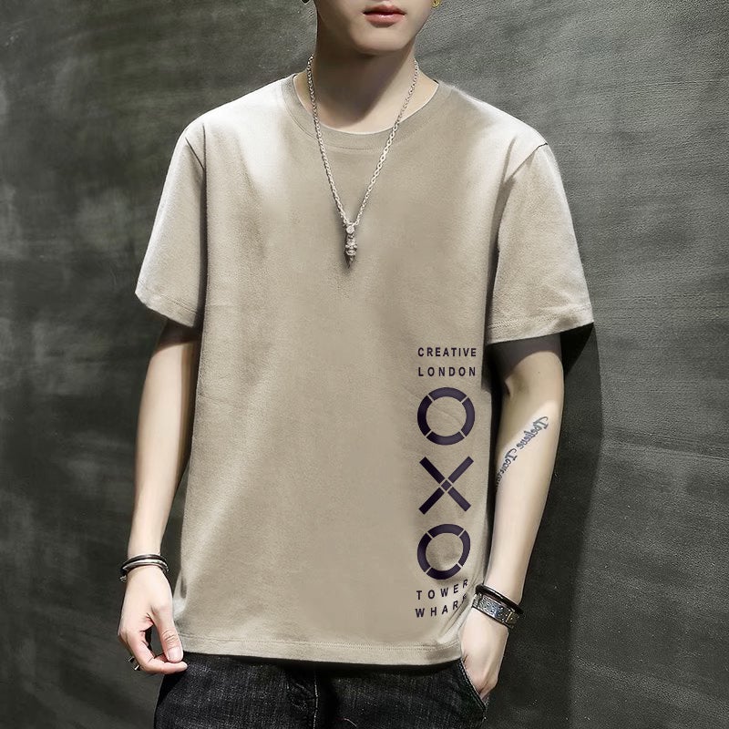 Short-sleeved T-shirt Men's 2021 New Summer Fashion Brand Fashionable Half-sleeved T-shirt Clothes Teenagers Slim Fit Base Shirt - Image 3