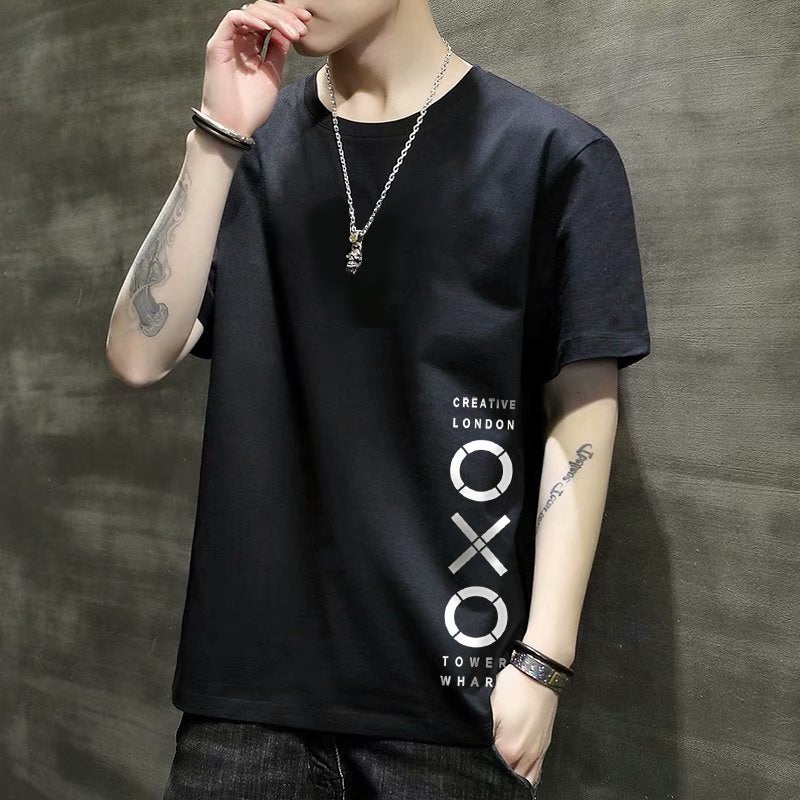 Short-sleeved T-shirt Men's 2021 New Summer Fashion Brand Fashionable Half-sleeved T-shirt Clothes Teenagers Slim Fit Base Shirt - Image 2
