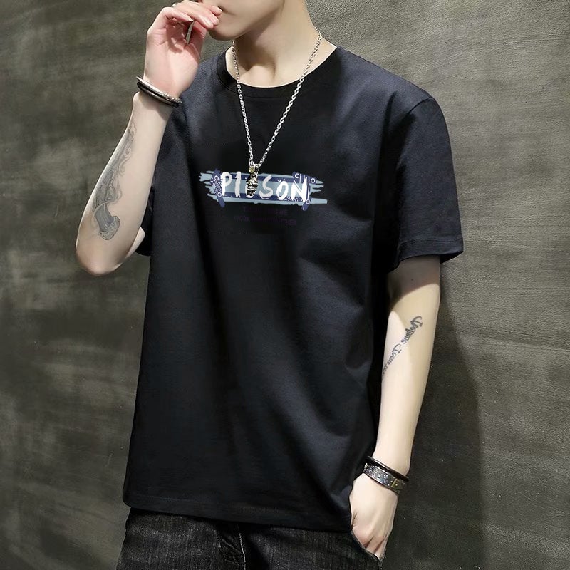 Short-sleeved T-shirt Men's 2021 New Summer Fashion Brand Fashionable Half-sleeved T-shirt Clothes Teenagers Slim Fit Base Shirt - Image 1